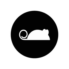 Experimental mouse icon isolated on black and white background