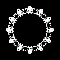 White ornamental circular frame. Design for invitations, greeting cards, Symbol etc. EPS10