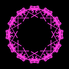 Ornamental pink cirkular frame. Decoration frame illustration for invitations and greeting cards. Vector illustration eps10