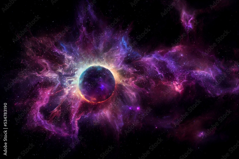 Canvas Prints wormhole portal in outer deep space 3d concept art work abstract background. astonishing unusual cos