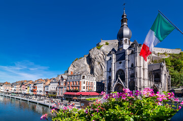 View to the beautiful Dinant at the river Meuse in Belgium