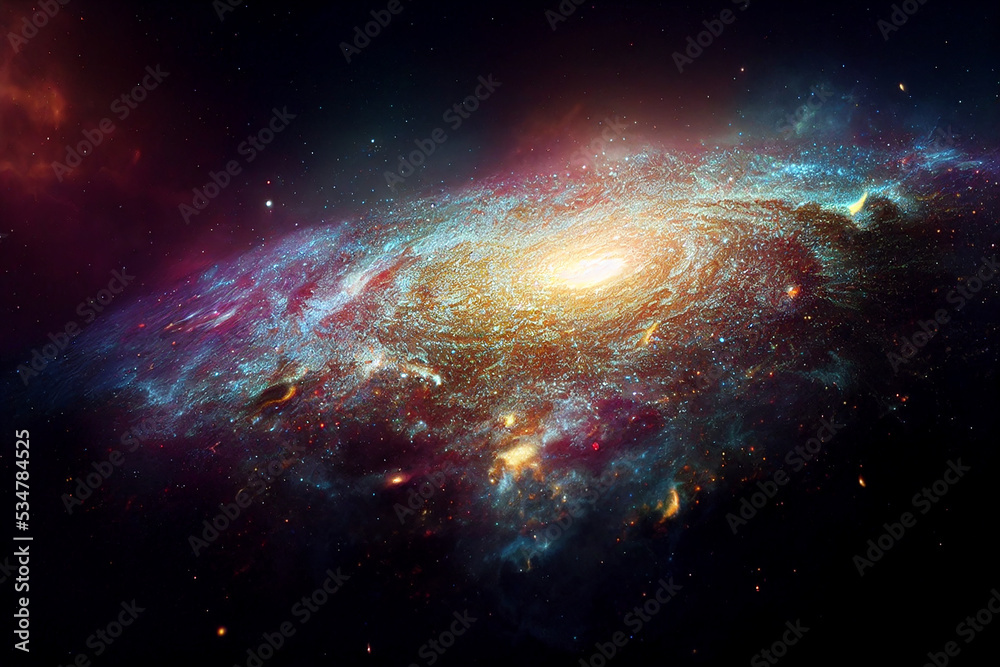 Canvas Prints spiral galaxy in deep space 3d visualization conceptual art magnificent abstract background. awesome