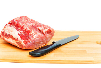 A piece of meat on the board