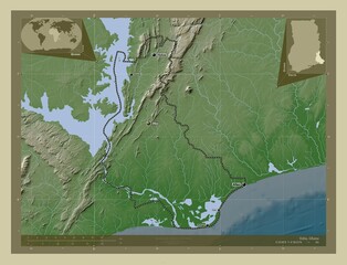 Volta, Ghana. Wiki. Labelled points of cities