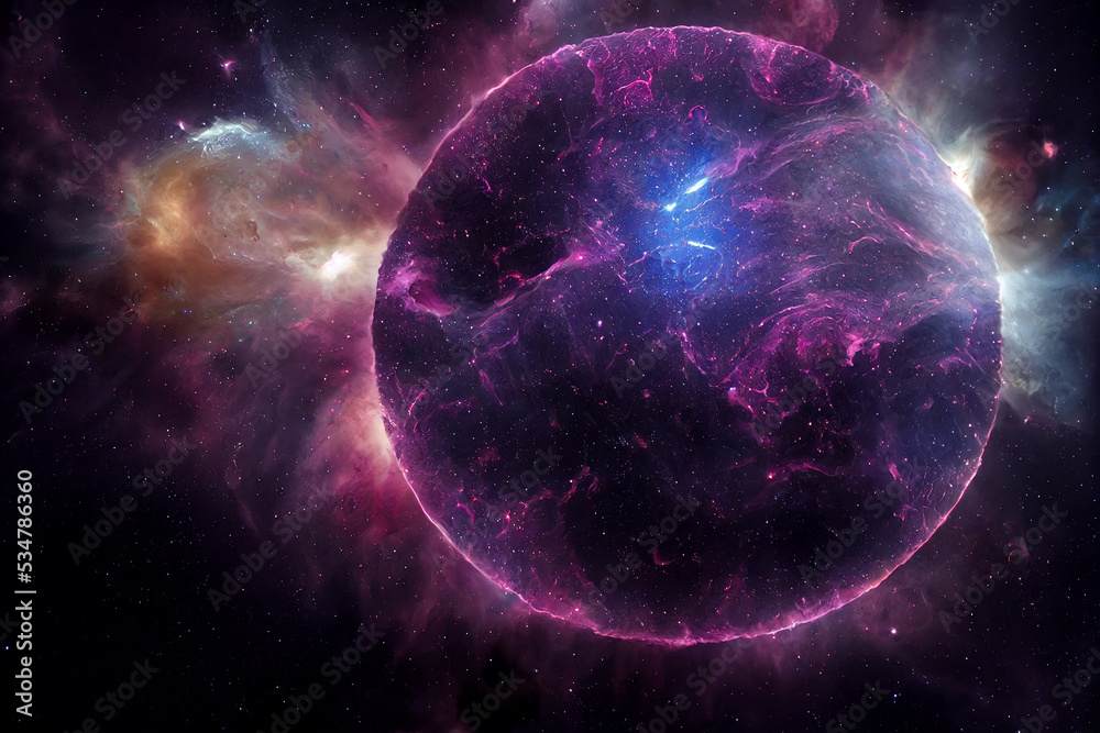 Sticker extinct star in deep space 3d visualization art work awesome abstract background. magnificent extras