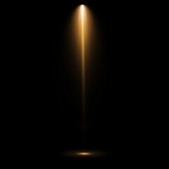 Fototapeta na wymiar Spotlight set isolated on transparent background. Vector glowing light effect with golden beams and beams.