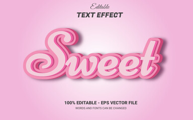 sweet editable 3d text effect template design
