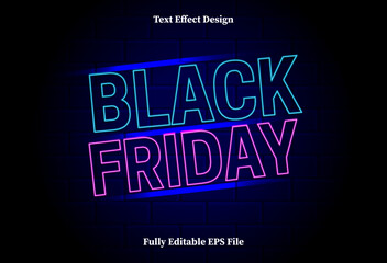 Black Friday Text Effect Design with lighting effect