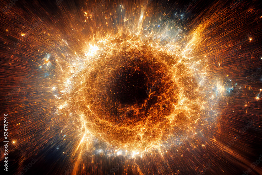 Canvas Prints scientific theory of the moment of big bang 3d visualization abstract background. creation of the un