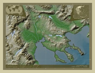 Central Macedonia, Greece. Wiki. Labelled points of cities