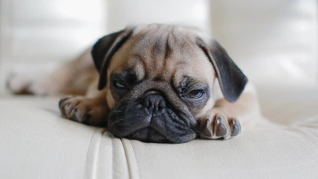 Sleepy puppy the pug