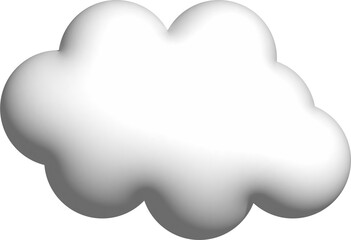 Cloud 3d icon on the white background.