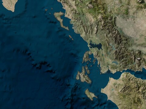 Ionian Islands, Greece. Low-res satellite. No legend