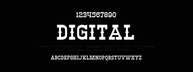 Sports minimal tech font letter set. Luxury vector typeface for company. NFT Fonts, Modern gaming fonts logo design.