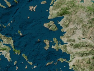 North Aegean, Greece. High-res satellite. No legend