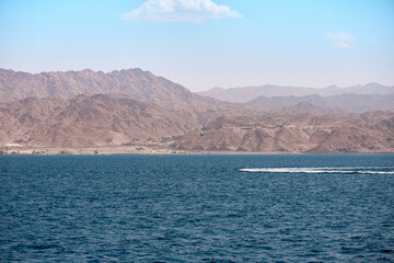 Fototapeta premium holidays on the red sea view of the mountains of jordan