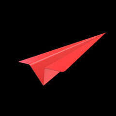 3d rendering origami paper plane isolated illustration