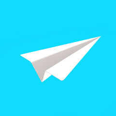 3d rendering origami paper plane isolated illustration