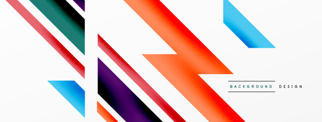 Minimal geometric abstract background. Dynamic 3d lines composition. Trendy techno business template for wallpaper, banner, background or landing