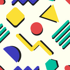 vector modern geometric seamless pattern on white