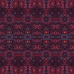 Indian tribal seamless pattern fort fabric. Bohemian nomadic style doodle handdrawn arts.