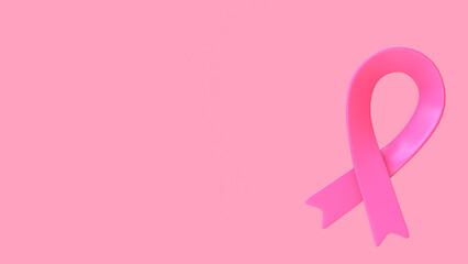 3d rendering breast cancer day awareness pink ribbon 3d icon sigh isolated illustration