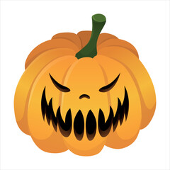 A pumpkin with a creepy smile. Scary face. Pumpkin lantern. jack o lanterns. Halloween.