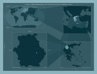 Western Macedonia, Greece. Described location diagram