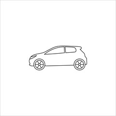 Car front line icon. Simple outline style sign symbol. Auto, view, sport, race, transport concept. Vector illustration isolated on white background.