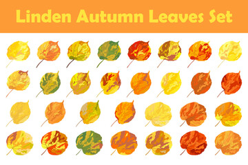 Autumn Linden Leaf Set