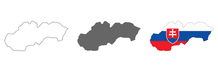 Obraz premium Highly detailed Slovakia map with borders isolated on background