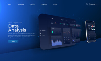 Data analyst consolidating financial information and reports on computer. Financial data management, financial software, digital data report concept. Vector illustration.