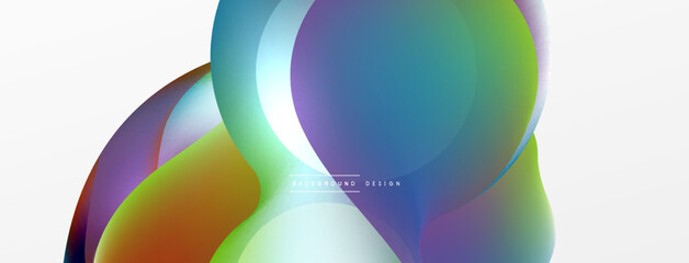 Fluid abstract background, round shapes and circle flowing design for wallpaper, banner, background or landing