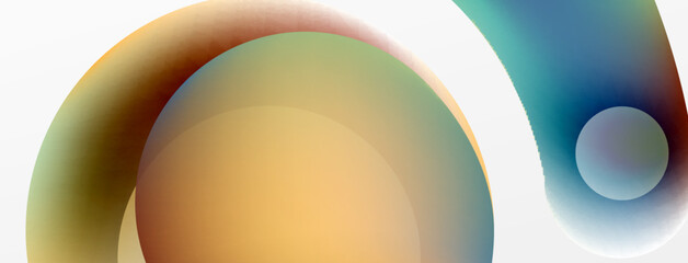 Fluid abstract background. Liquid color gradients composition. Round shapes and circle flowing design for wallpaper, banner, background or landing