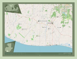 Escuintla, Guatemala. OSM. Labelled points of cities