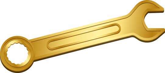 3d wranch icon with gold color