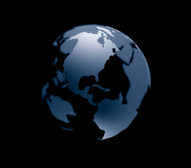 Fototapeta na wymiar earth globe isolated on black background 