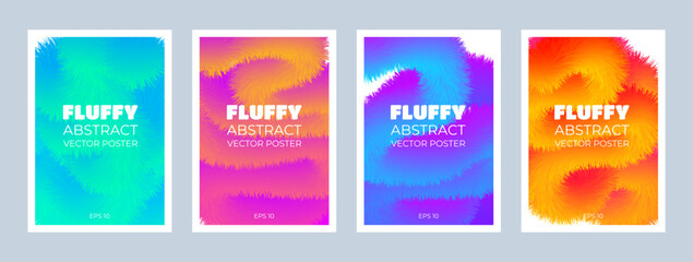 Abstract trendy fluffy background texture for poster cover set. backgrounds with a fluffy, colorful gradient. Minimalistic business poster. Vector illustration concept