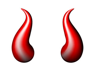 Obraz premium Realistic red and black Halloween Devil Horns . Satan demon accessories.