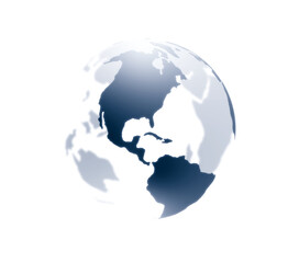 earth globe isolated on transparent background  