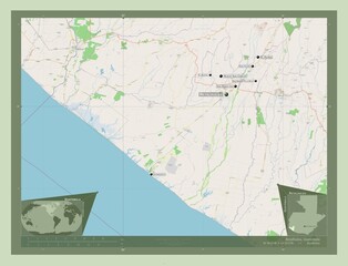 Retalhuleu, Guatemala. OSM. Labelled points of cities