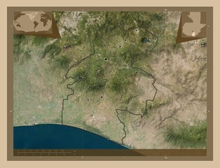 Santa Rosa, Guatemala. Low-res satellite. Major cities