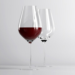 Realistic empty various wineglasses for alcohol. Drinks background