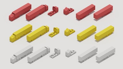 3d rendering transport delivery isometric