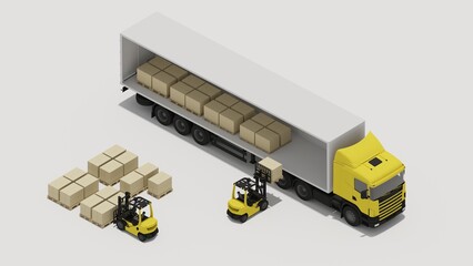 3d rendering transport delivery isometric