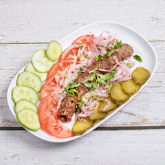 salad with ham and cheese