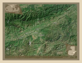 Zacapa, Guatemala. High-res satellite. Labelled points of cities