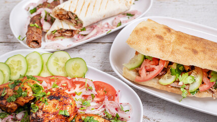 chicken sandwich with salad