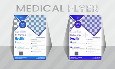 a4 size medical flyer template. vector ai file design