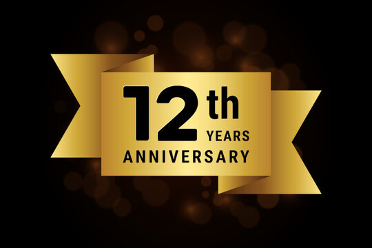 Free Vector  12th anniversary, golden edition